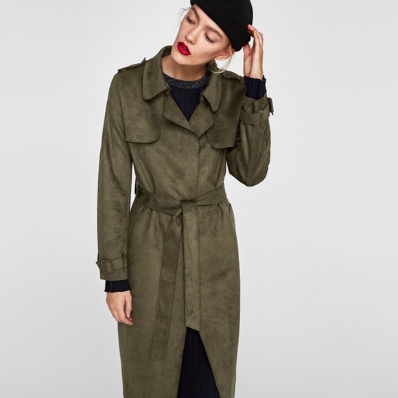zara suede trench
